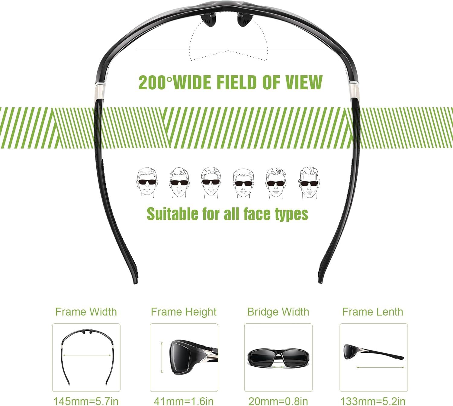 image3 Pack Polarized Sports Sunglasses for Men Mens Sunglasses Wrap Around UV Protection for Cycling Fishing DrivingB09greyRedCoffee