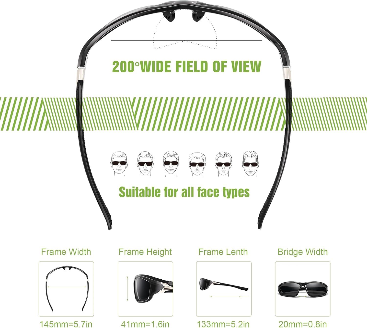 image3 Pack Polarized Sports Sunglasses for Men Mens Sunglasses Wrap Around UV Protection for Cycling Fishing DrivingE03redGreenWhite