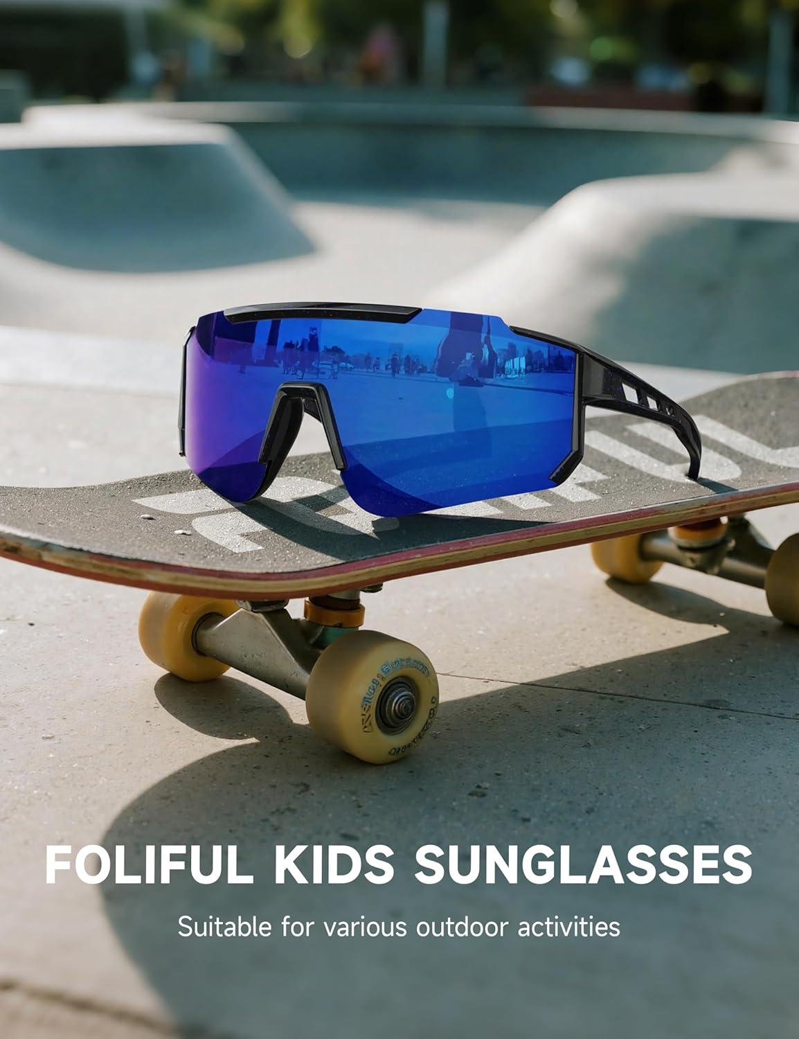 imageKids Polarized Baseball Sunglasses for Boys Girls Youth Softball Cycling Sports Sunglasses UV Protection GogglesA07dark BlueRedPink