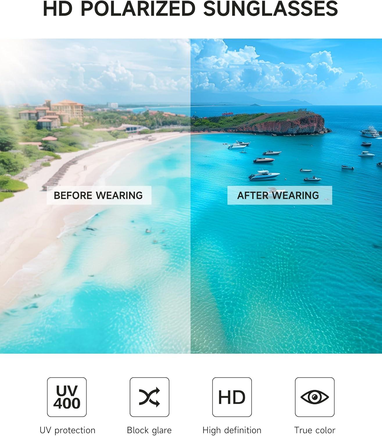 imagePolarized Sunglasses Men Women Mens Sunglasses Lightweight UV Sun Glasses for Fishing Driving GolfA02greyIce BlueRed