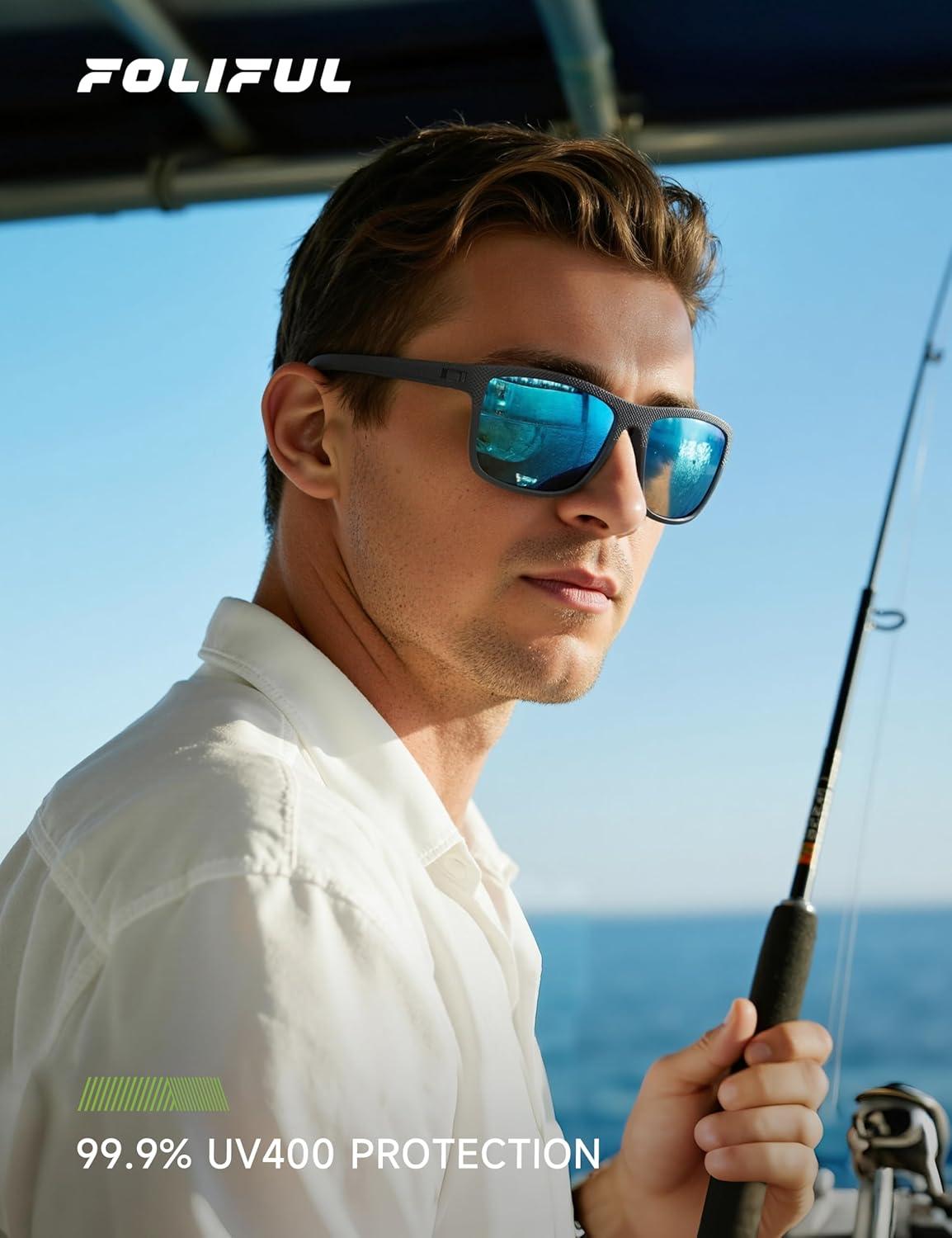 imagePolarized Sunglasses Men Women Mens Sunglasses Lightweight UV Sun Glasses for Fishing Driving GolfB07ice BlueDark BlueRed