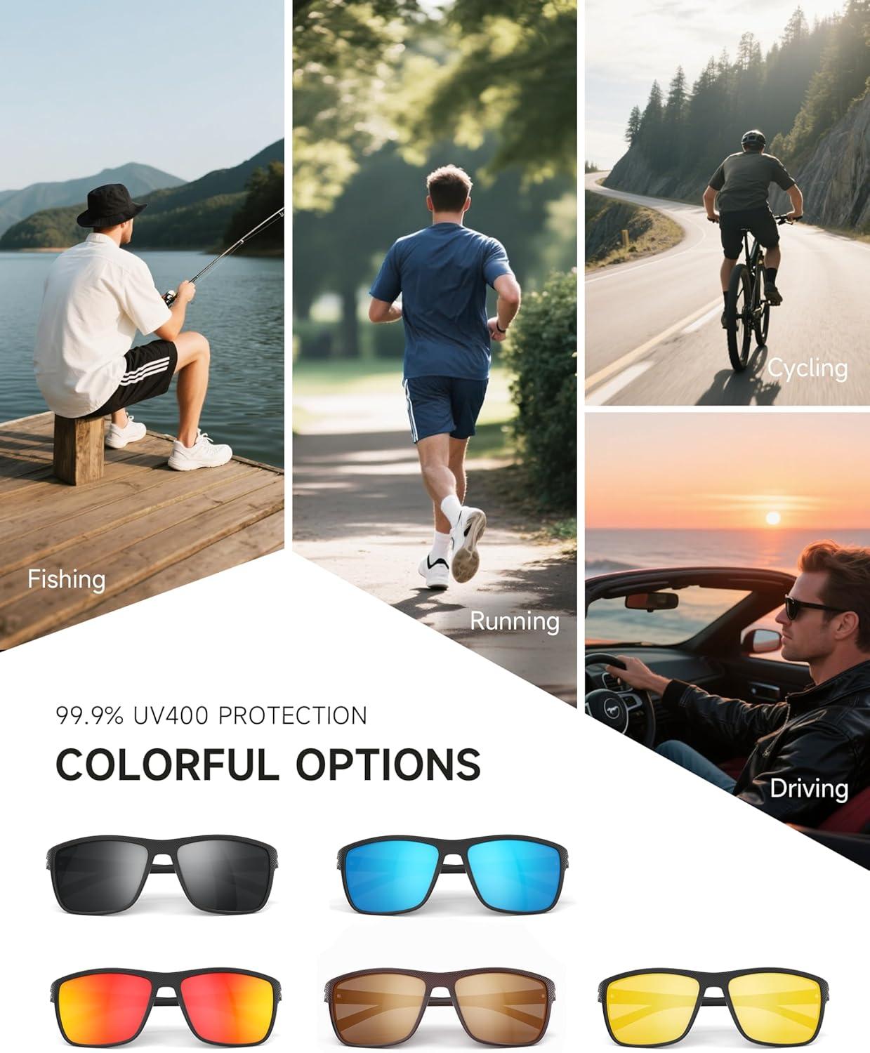 imagePolarized Sunglasses Men Women Mens Sunglasses Lightweight UV Sun Glasses for Fishing Driving GolfB07ice BlueDark BlueRed
