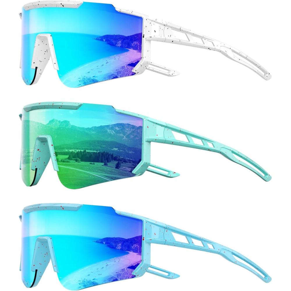 imageKids Polarized Baseball Sunglasses for Boys Girls Youth Softball Cycling Sports Sunglasses UV Protection GogglesB08ice BlueGreenIce Blue