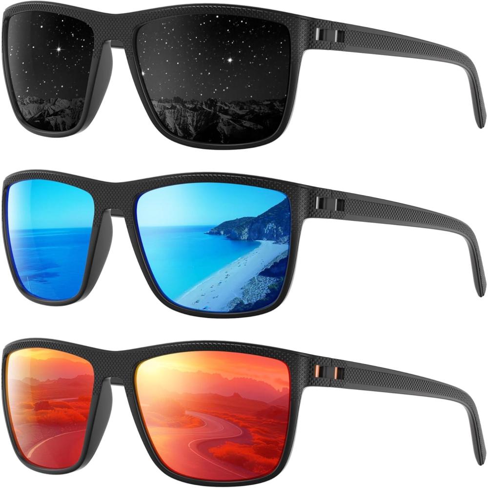 imagePolarized Sunglasses Men Women Mens Sunglasses Lightweight UV Sun Glasses for Fishing Driving GolfA02greyIce BlueRed