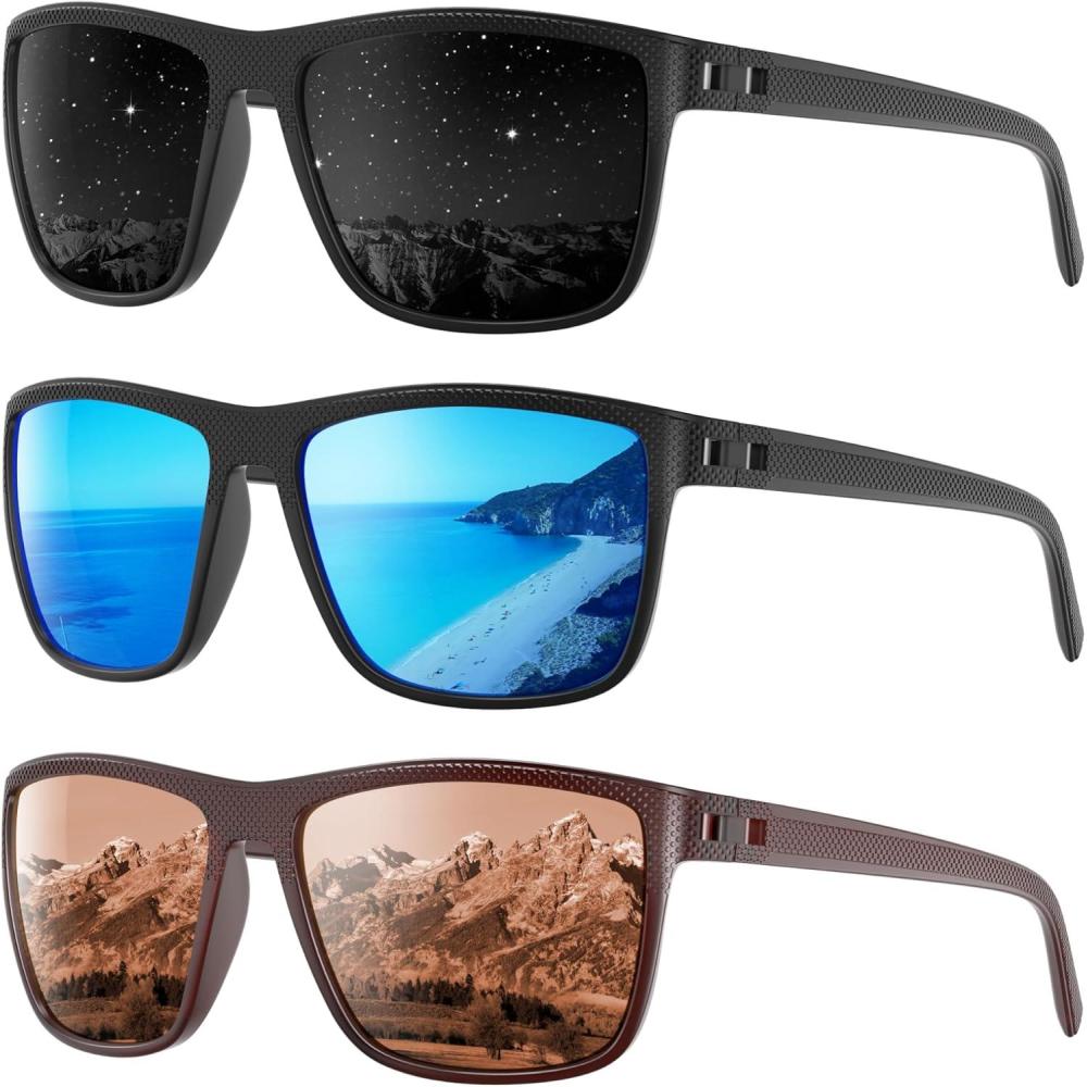 imagePolarized Sunglasses Men Women Mens Sunglasses Lightweight UV Sun Glasses for Fishing Driving GolfA05greyIce BlueBrown