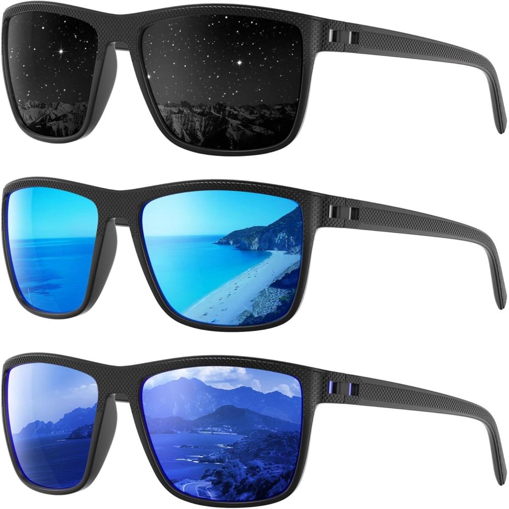 imagePolarized Sunglasses Men Women Mens Sunglasses Lightweight UV Sun Glasses for Fishing Driving GolfA07greyIce BlueDark Blue