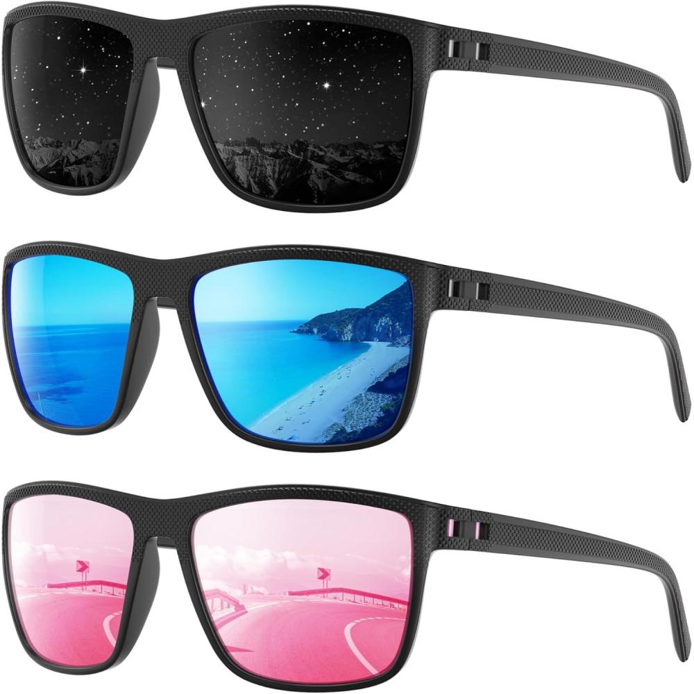 imagePolarized Sunglasses Men Women Mens Sunglasses Lightweight UV Sun Glasses for Fishing Driving GolfB03greyIce BlueBlack Pink