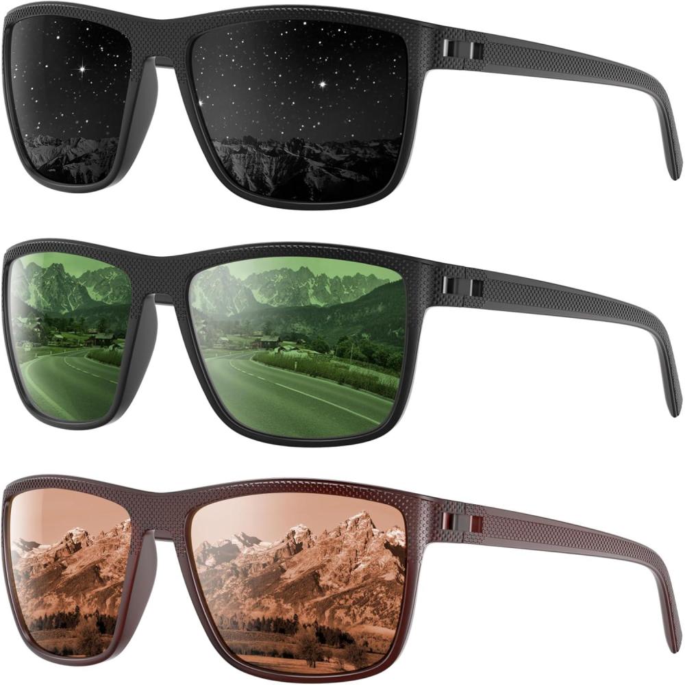 imagePolarized Sunglasses Men Women Mens Sunglasses Lightweight UV Sun Glasses for Fishing Driving GolfB04greyG15Brown