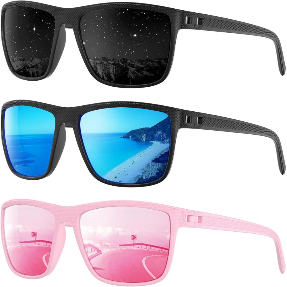 imagePolarized Sunglasses Men Women Mens Sunglasses Lightweight UV Sun Glasses for Fishing Driving GolfB05greyIce BluePink