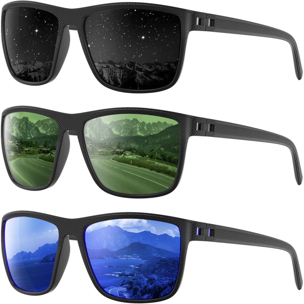 imagePolarized Sunglasses Men Women Mens Sunglasses Lightweight UV Sun Glasses for Fishing Driving GolfB08greyG15Dark Blue