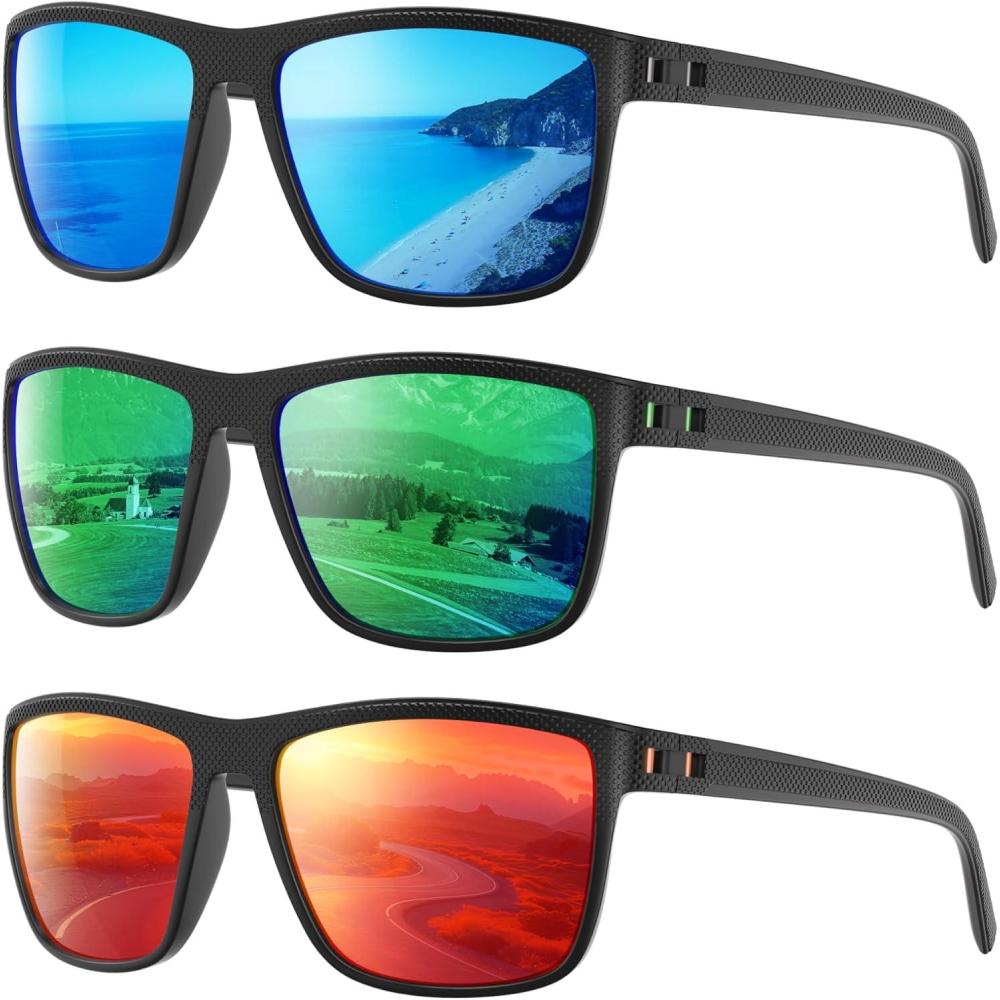 imagePolarized Sunglasses Men Women Mens Sunglasses Lightweight UV Sun Glasses for Fishing Driving GolfB09ice BlueGreenRed