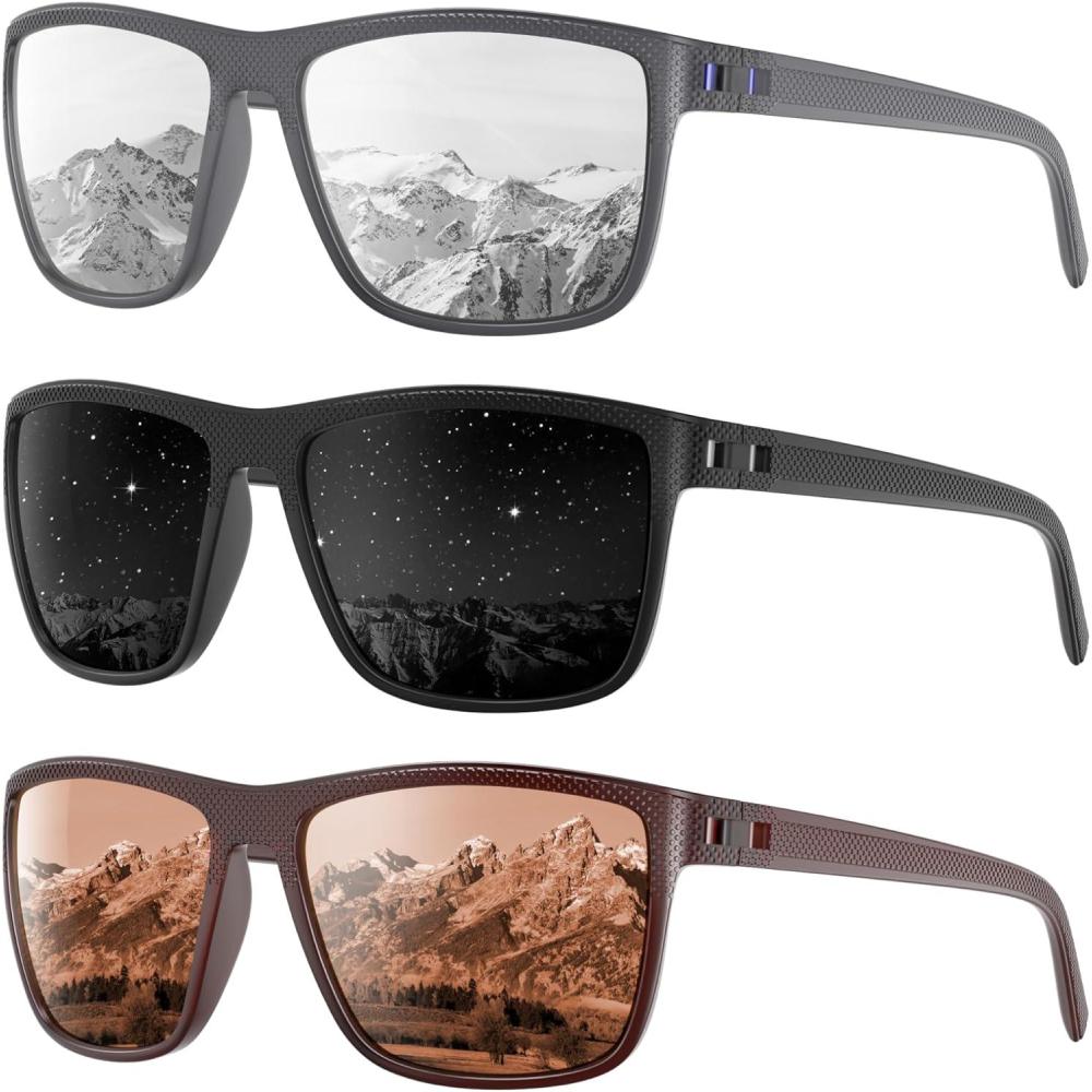 imagePolarized Sunglasses Men Women Mens Sunglasses Lightweight UV Sun Glasses for Fishing Driving GolfC02grey  SilverGreyBrown