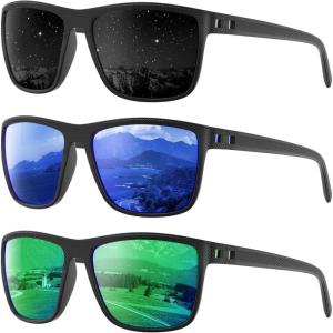 Polarized Sunglasses Men Women, Mens Sunglasses Lightweight UV Sun Glasses for Fishing Driving Golf(A06-grey/Dark Blue/Green)