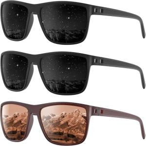 Polarized Sunglasses Men Women, Mens Sunglasses Lightweight UV Sun Glasses for Fishing Driving Golf(B01-grey/Grey/Brown)