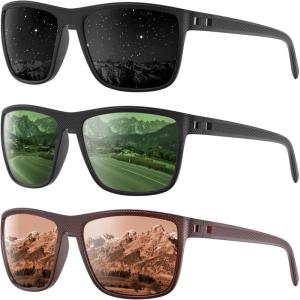Polarized Sunglasses Men Women, Mens Sunglasses Lightweight UV Sun Glasses for Fishing Driving Golf(B04-grey/G15/Brown)