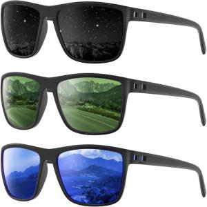 Polarized Sunglasses Men Women, Mens Sunglasses Lightweight UV Sun Glasses for Fishing Driving Golf(B08-grey/G15/Dark Blue)