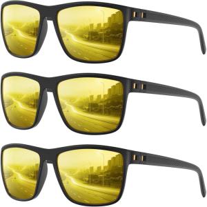 Polarized Sunglasses Men and Women, Mens Sunglasses Square Lightweight with UV Protection Sun Glasses for Fishing Driving, 3806A04