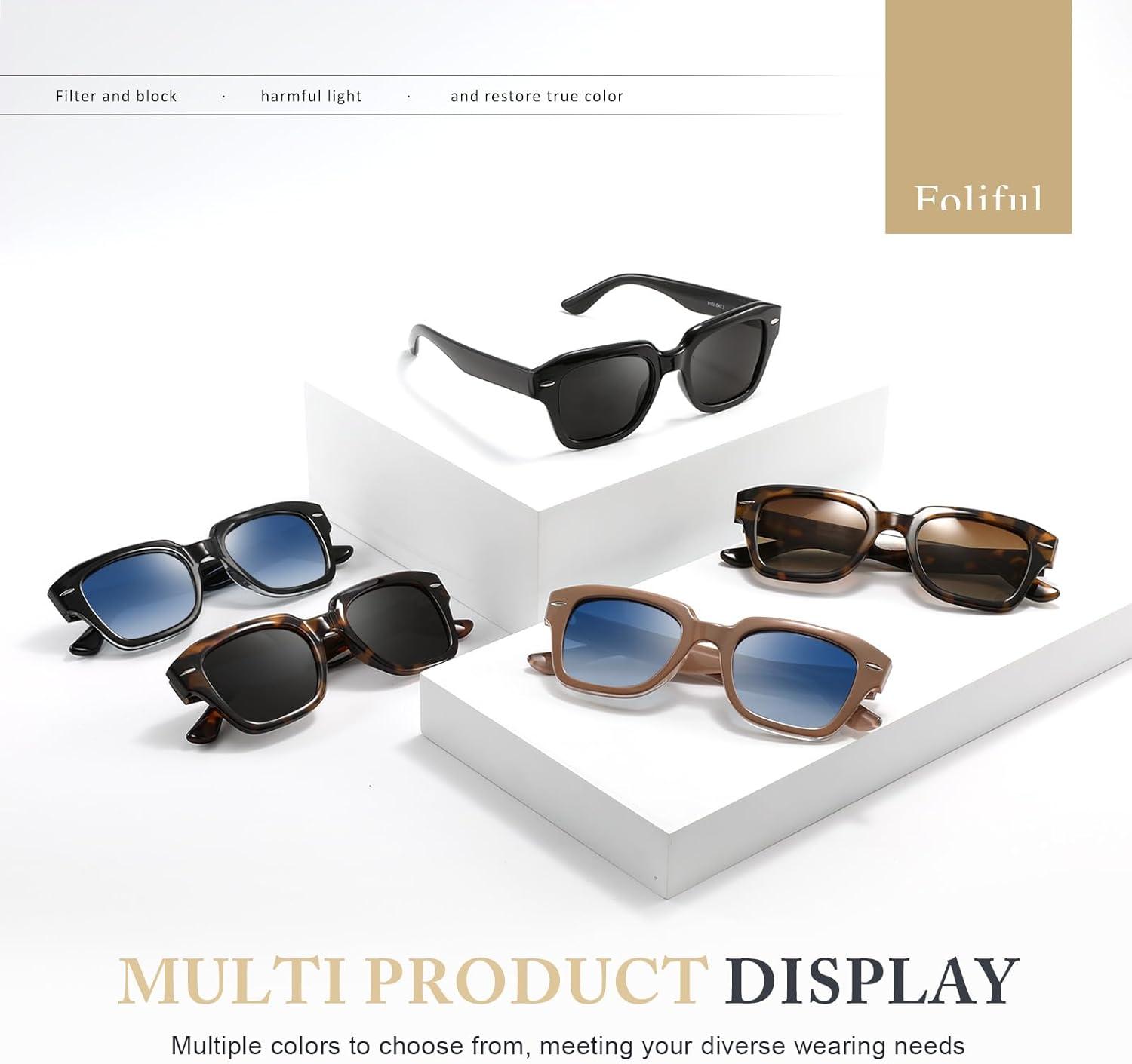 imagePolarized Sunglasses Womens Classic Retro Square Shape Sunglasses for Women Men Driving Fishing UV ProtectionB2bright Brown Frame G15