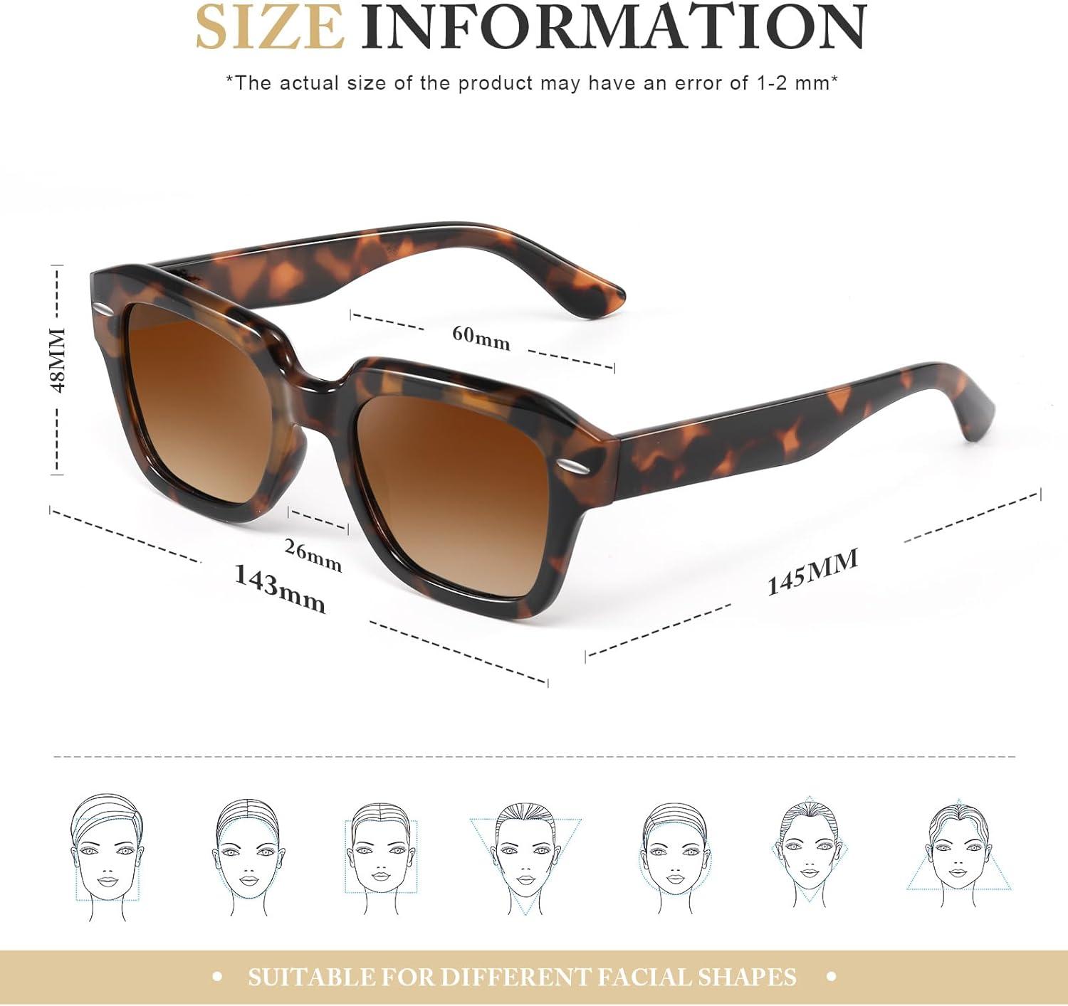 imagePolarized Sunglasses Womens Classic Retro Square Shape Sunglasses for Women Men Driving Fishing UV ProtectionB2bright Brown Frame G15