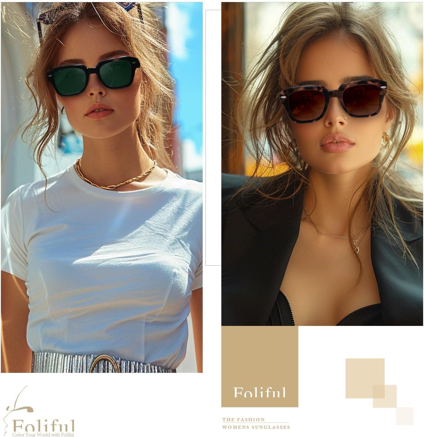 imagePolarized Sunglasses Womens Classic Retro Square Shape Sunglasses for Women Men Driving Fishing UV ProtectionB2bright Brown Frame G15