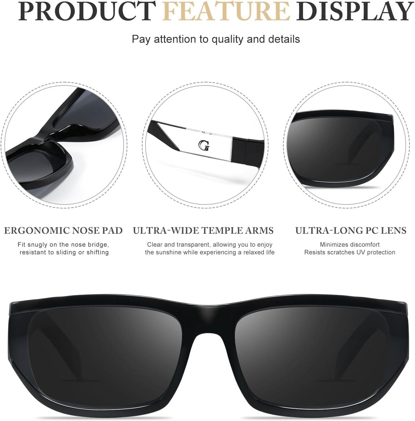 imageRectangle Sunglasses for Women UV Protection 90s Retro Trendy y2k Oversized Vintage Running Square SunglassesB1pink Frame Grey