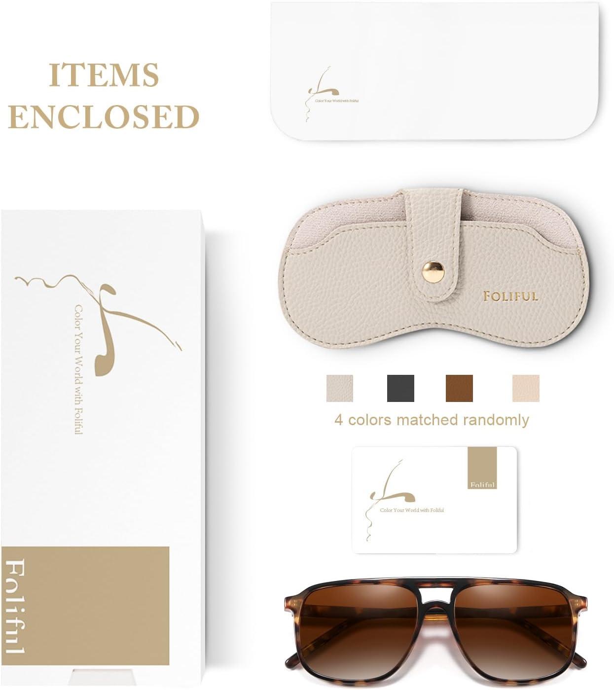 imageRetro Classic Aviator Square Sunglasses for Women Men 70s Vintage Trendy Double Bridge Oversized Polarized SunglassesC4champagne Frame Champagne Lens