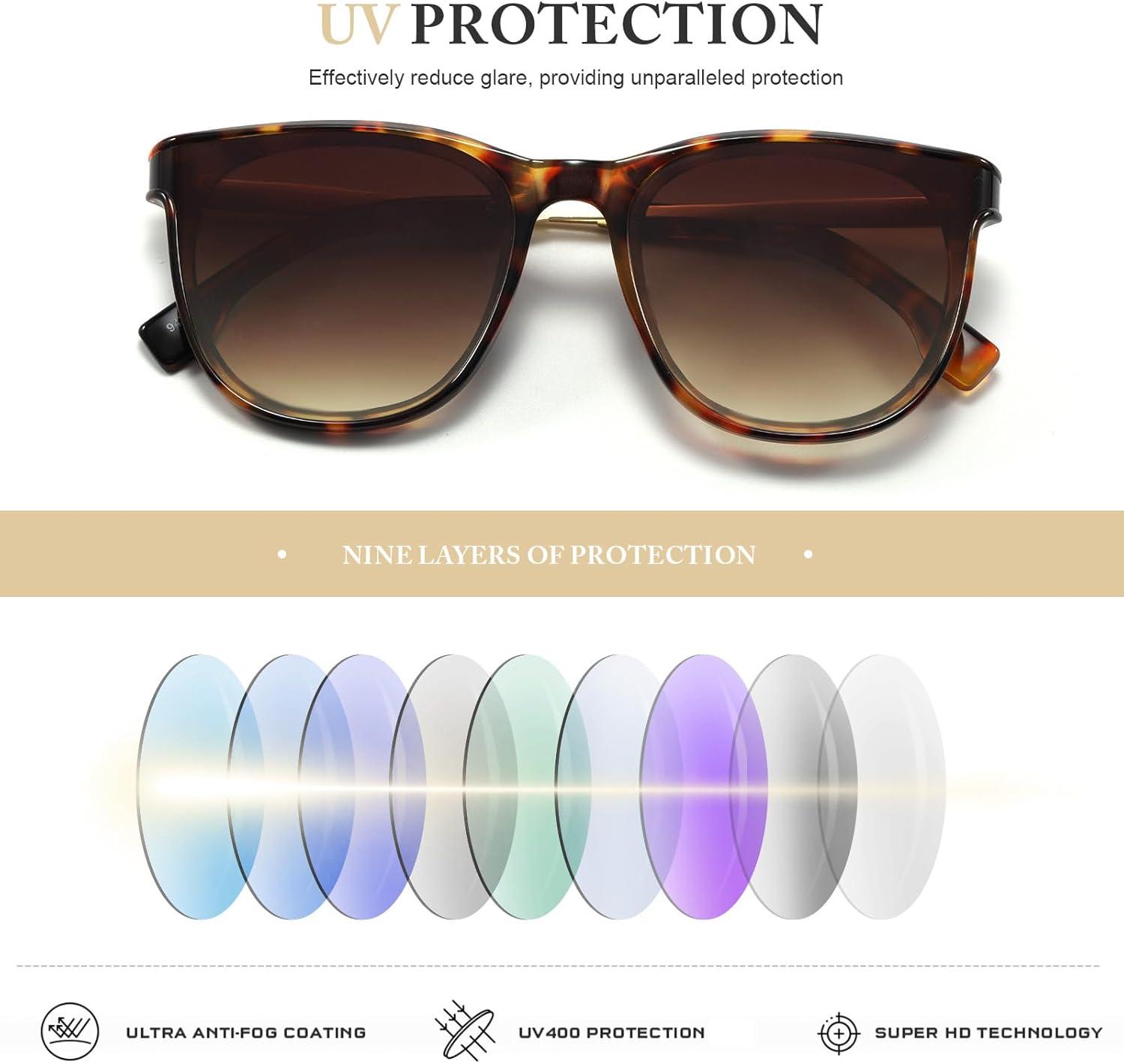 imageVintage Sunglasses for Women Men Retro Trendy Style UV400 Classic Oversized Women Mteal Frame SunglassesB2transparent Brown Frame Tea