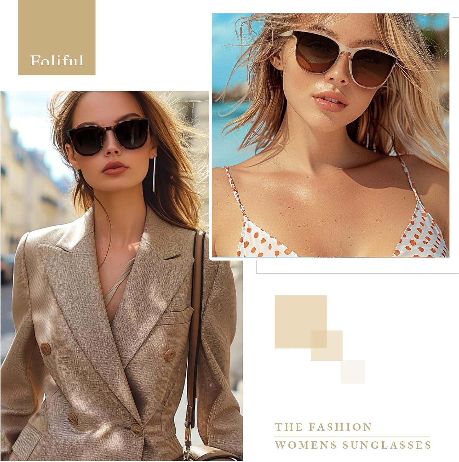 imageVintage Sunglasses for Women Men Retro Trendy Style UV400 Classic Oversized Women Mteal Frame SunglassesB2transparent Brown Frame Tea