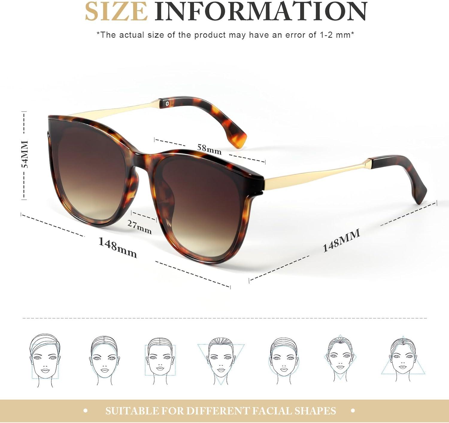 imageVintage Sunglasses for Women Men Retro Trendy Style UV400 Classic Oversized Women Mteal Frame SunglassesB2transparent Brown Frame Tea