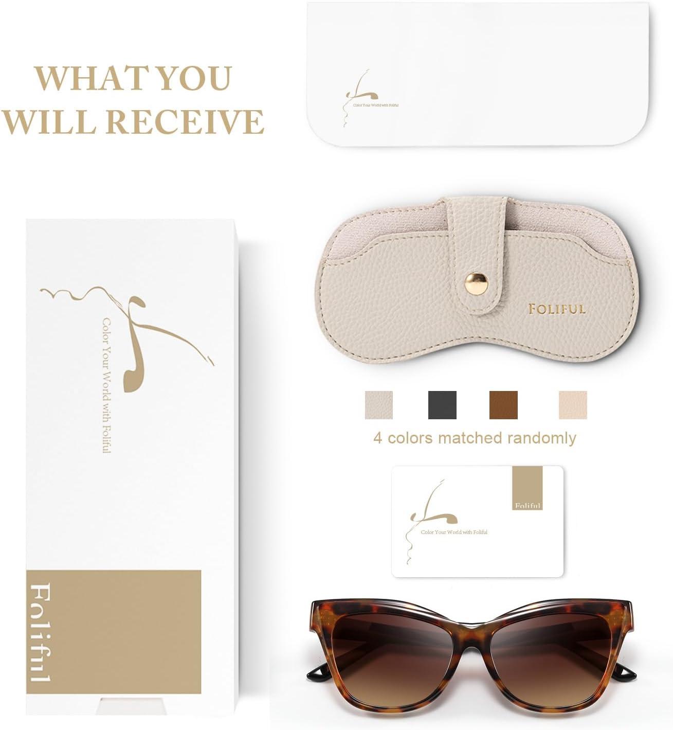 imageVintage Trendy Cute Cat Eye Sunglasses for Women Oversized Square Fashion Polarized Womens Sunnies UV ProtectionA2leopard Frame Gradient Grey