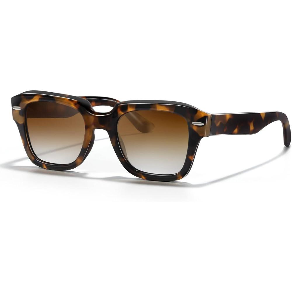 imagePolarized Sunglasses Womens Classic Retro Square Shape Sunglasses for Women Men Driving Fishing UV ProtectionA1bright Leopard Frame Gradient Brown