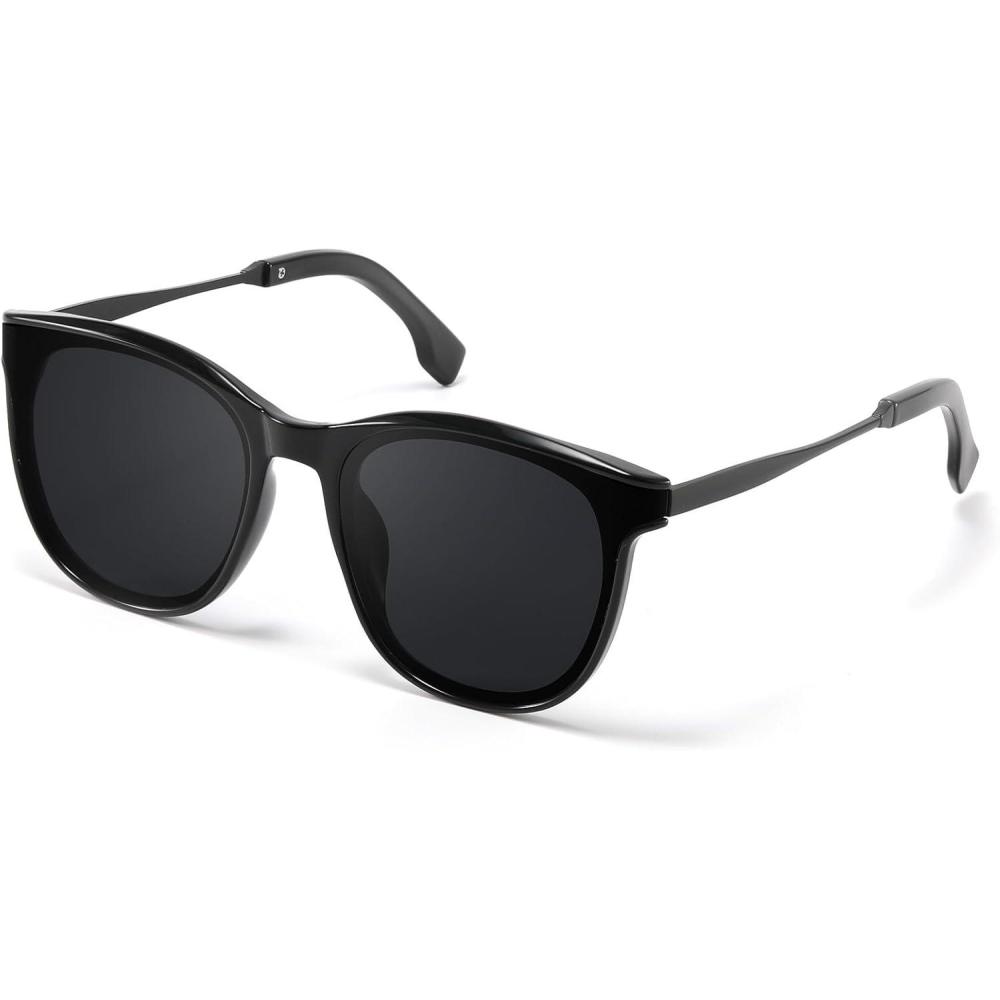 imageVintage Sunglasses for Women Men Retro Trendy Style UV400 Classic Oversized Women Mteal Frame SunglassesA2black Frame Grey