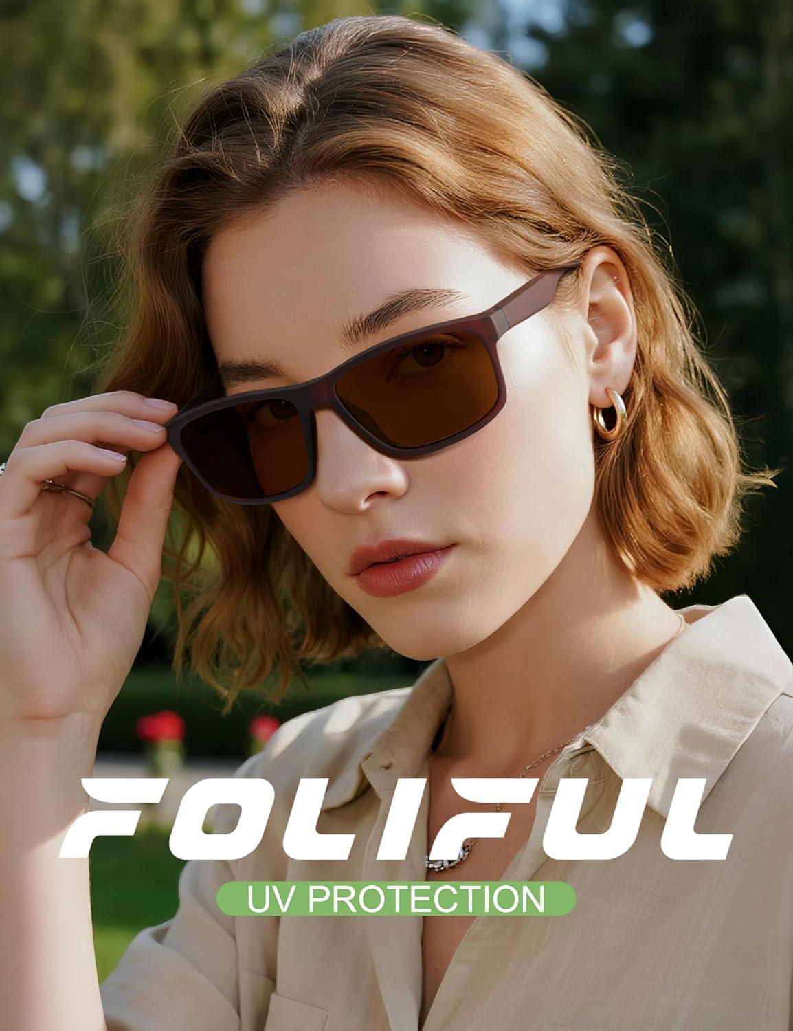 image:imageSquare Polarized Sunglasses for Men and Women Mens Sunglasses UV Protection with Lightweight Frame Sun GlassesB03greyGreenBrown