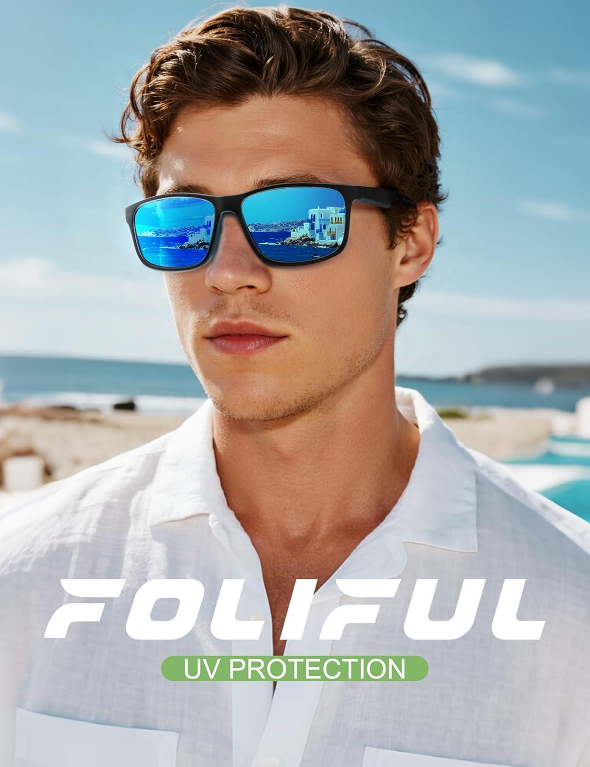image:imageSquare Polarized Sunglasses for Men and Women Mens Sunglasses UV Protection with Lightweight Frame Sun GlassesB05ice BlueDark BlueRed