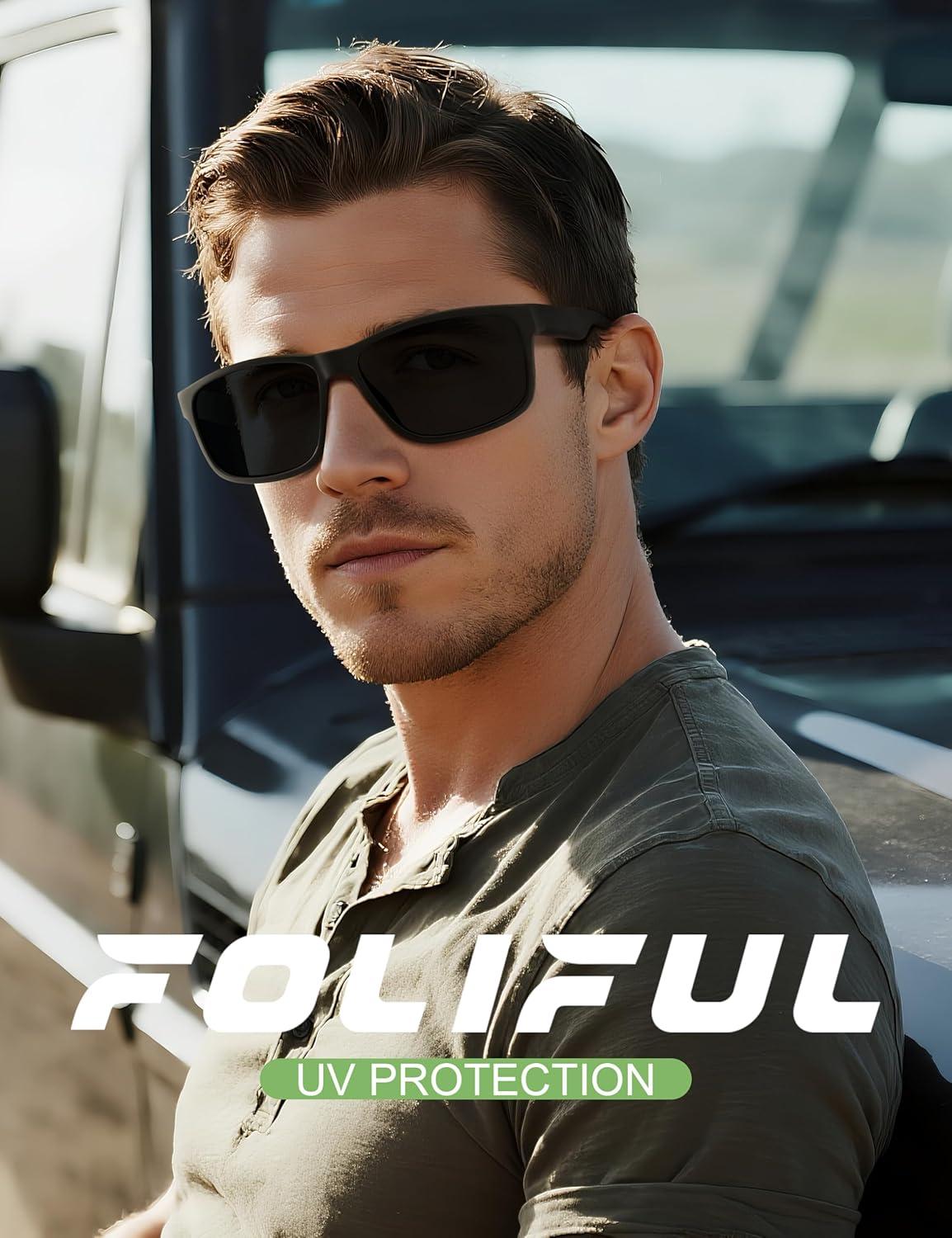 image:imageSquare Polarized Sunglasses for Men and Women Mens Sunglasses UV Protection with Lightweight Frame Sun GlassesB08greyIce BlueOrange