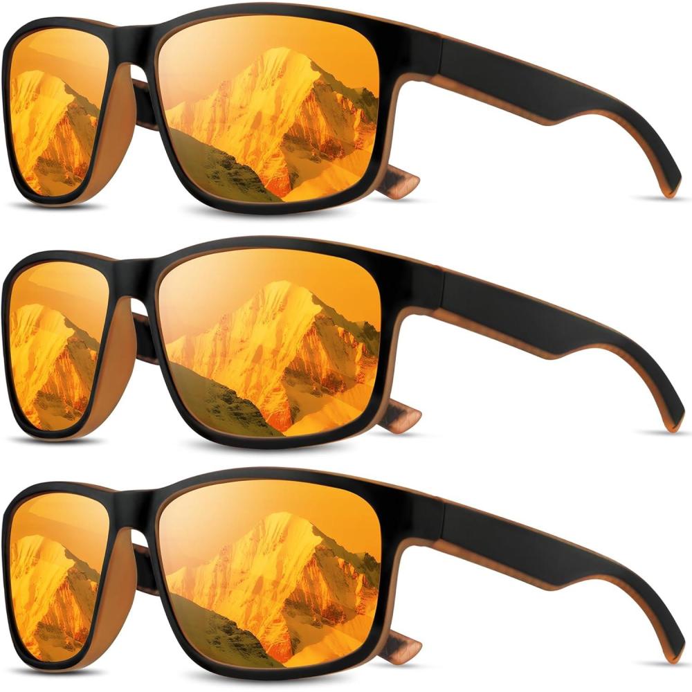 image:imageSquare Polarized Sunglasses for Men and Women Mens Sunglasses UV Protection with Lightweight Frame Sun GlassesA04orangeOrangeOrange
