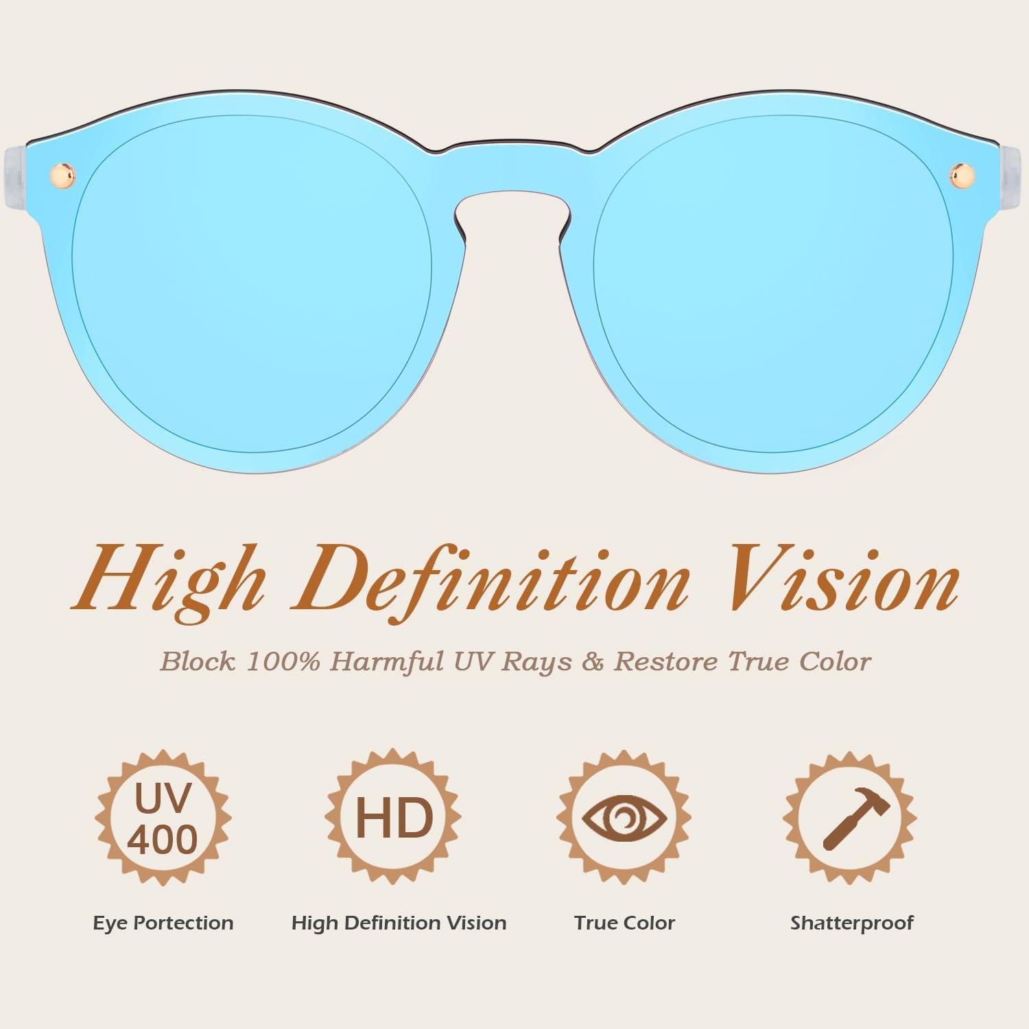 imageGQUEEN Lunettes de Soleil Femme La Mode Rtro UV4001 Bleu Bleu