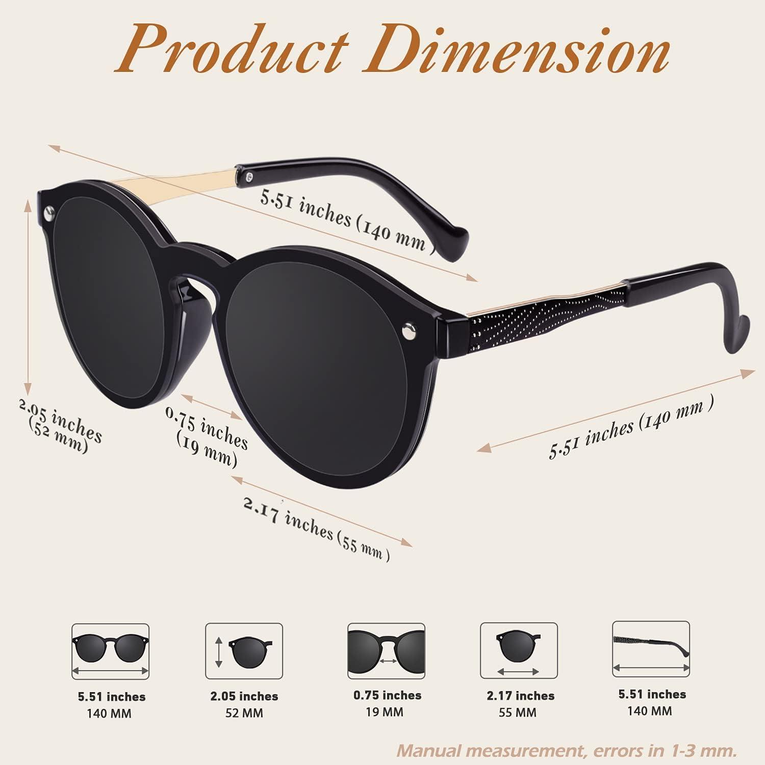 imageGQUEEN Lunettes de Soleil Femme La Mode Rtro UV4001 Brillant Noir Gris