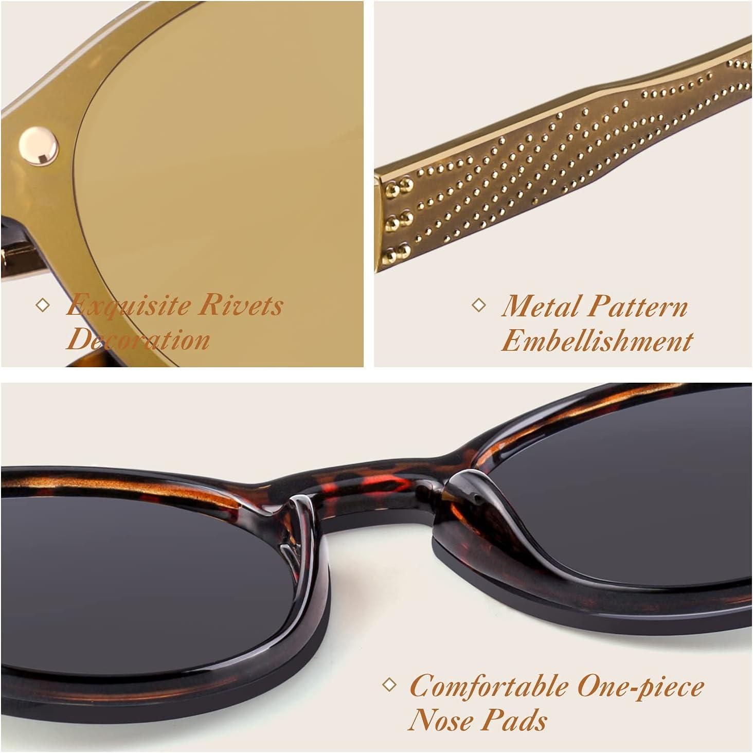 imageGQUEEN Lunettes de Soleil Femme La Mode Rtro UV4001 Tortue Marron