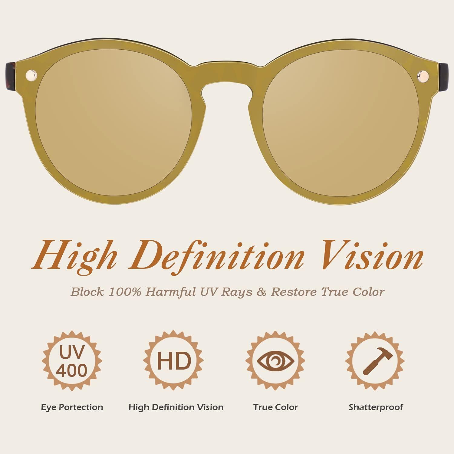 imageGQUEEN Lunettes de Soleil Femme La Mode Rtro UV4001 Tortue Marron
