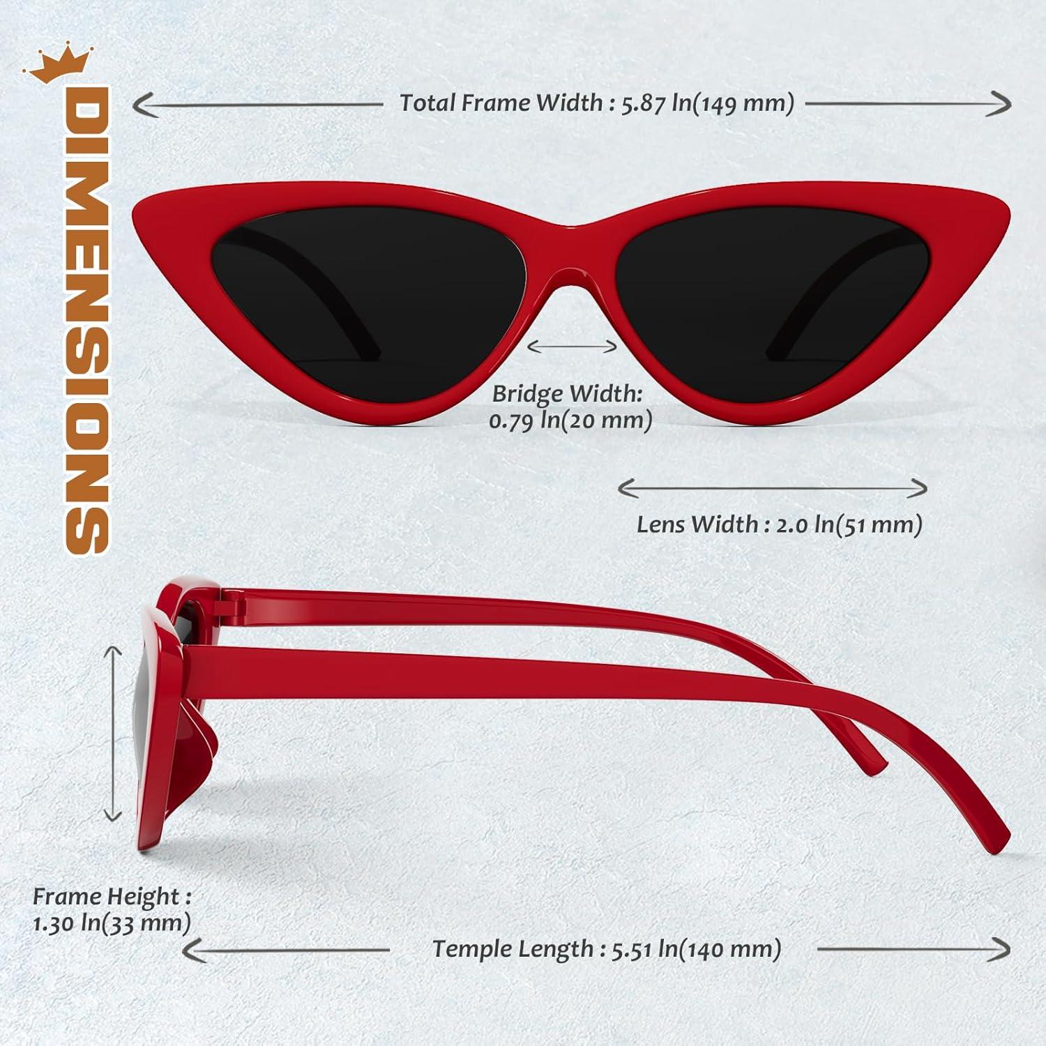imageGQUEEN Lunettes de Soleil Femme Retro Mode Oeil de Chat Style Vintage Annes 90 Branche Protection UV40013 Gris Rouge