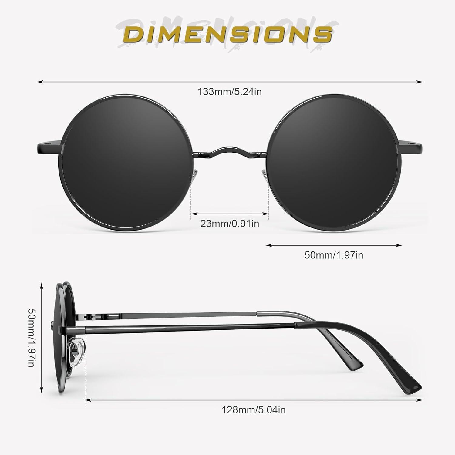 imageGQUEEN Lunettes de Soleil Homme et Femme Polarises Classiques Ronde Rtro Vintage Mtal Cadre Unisexe Avec Protection UV400 MEZ1Gris Gris