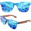 1 Monture Noire Brillante / Lentille Miroir Bleue