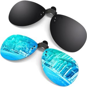 GQUEEN Clip Solaire pour Lunettes de Vue, Ultraléger Clip Lunettes de Soleil Polarisées pour Homme Femme Protection UV400 Anti-reflets, JP94