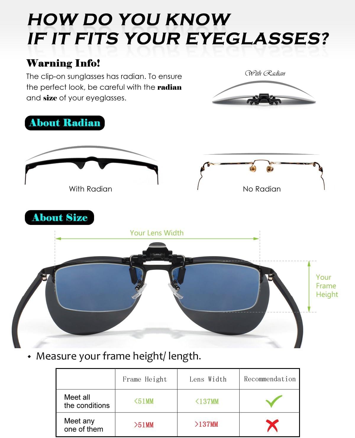 imageGQUEEN Deux Paires Clip Lunettes de Soleil Polarises lentilles AviateurVision Nocturne 2