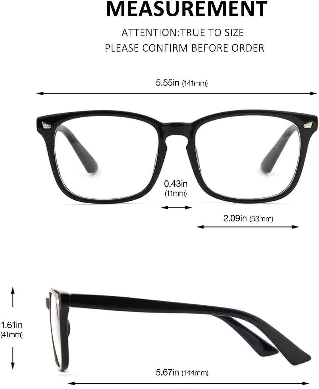 imageGQUEEN Lunettes de Vue Femme et Homme Transparente Vintage Grand Carr Monture Surdimensionn Fausse Mode Lunettes PE2Noir