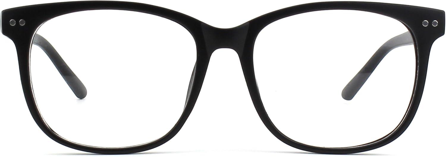 imageGQUEEN Lunettes de Vue Femme et Homme Transparente Vintage Mode Grand Carr Monture PE1Noir Mat
