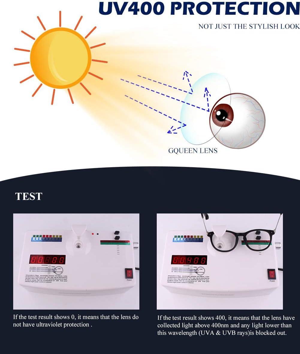 imageGQUEEN Montures Lunettes de Vue Homme Femme Ronde Mode Transparente Fausse Lunettes UV400 PE8