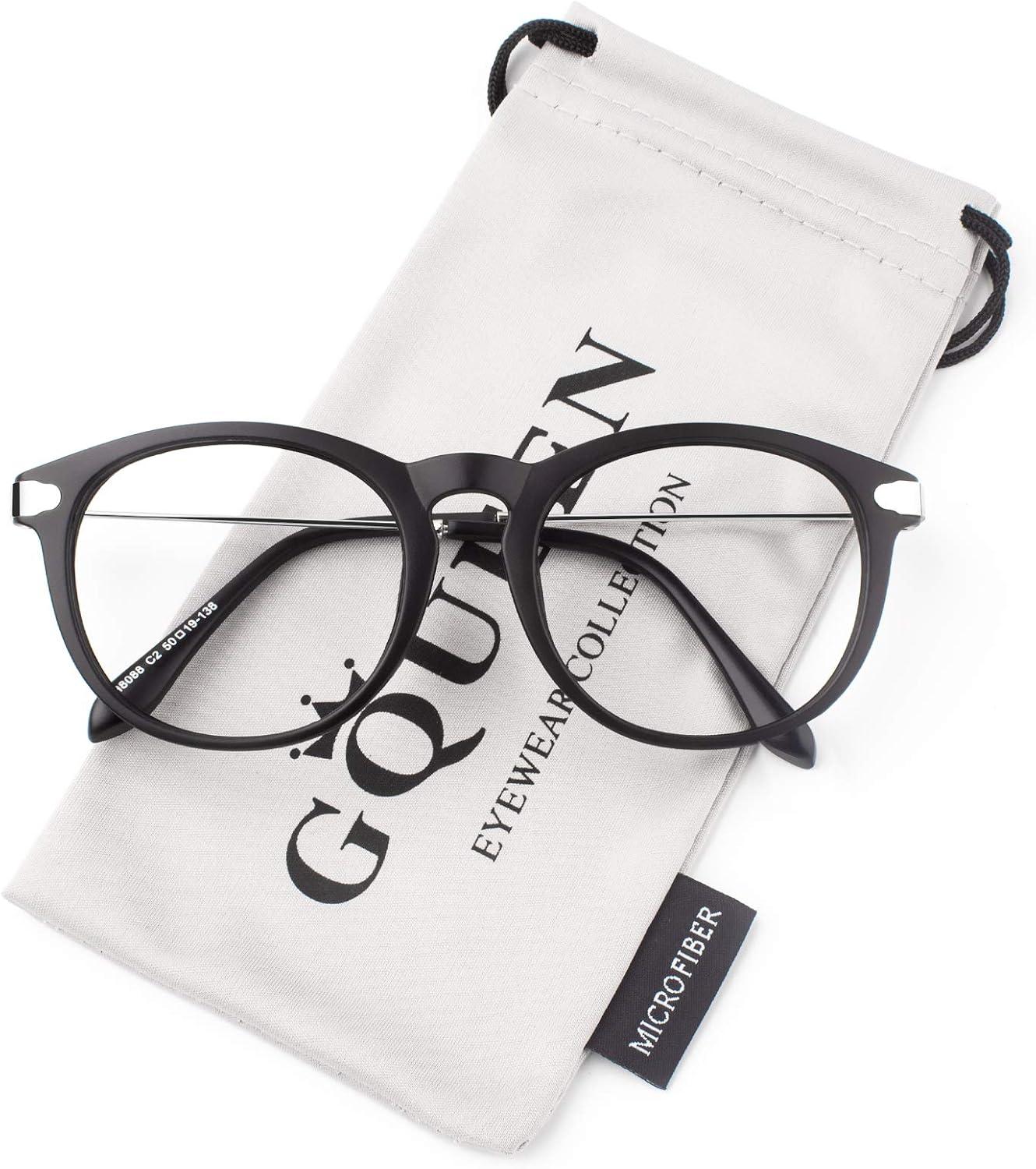 imageGQUEEN Montures Lunettes de Vue Homme Femme Ronde Mode Transparente Fausse Lunettes UV400 PE8