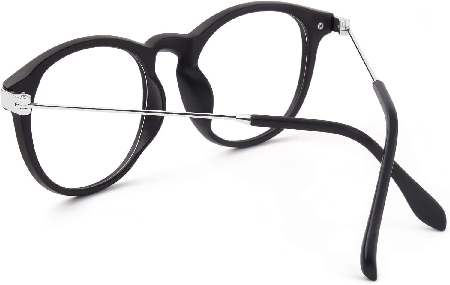 imageGQUEEN Montures Lunettes de Vue Homme Femme Ronde Mode Transparente Fausse Lunettes UV400 PE8